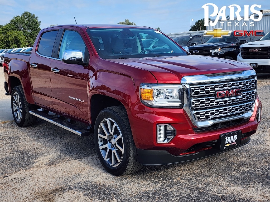 Used 2021 GMC Canyon Denali with VIN 1GTG6EEN3M1227441 for sale in Paris, TX